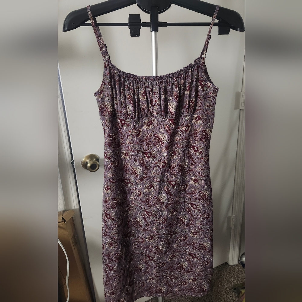 Vintage 90's Jonathan Martin Purple Paisley Mini Dress - Picture 2 of 4